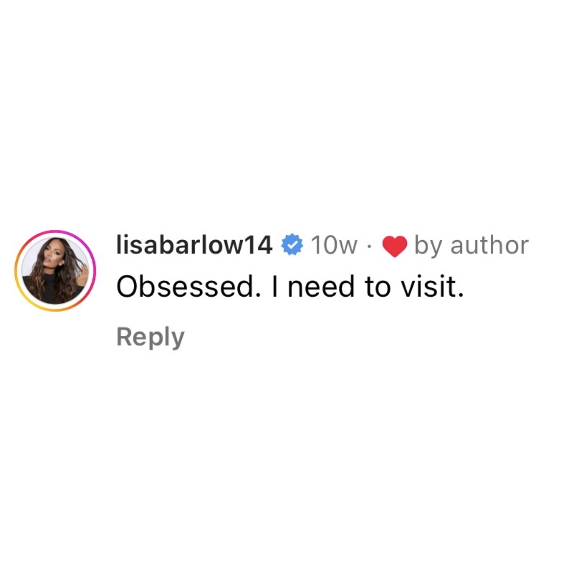 Lisa Barlow comment