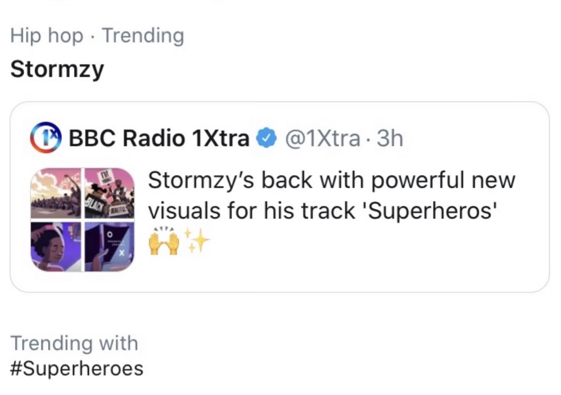 Stormzy reactive tweet